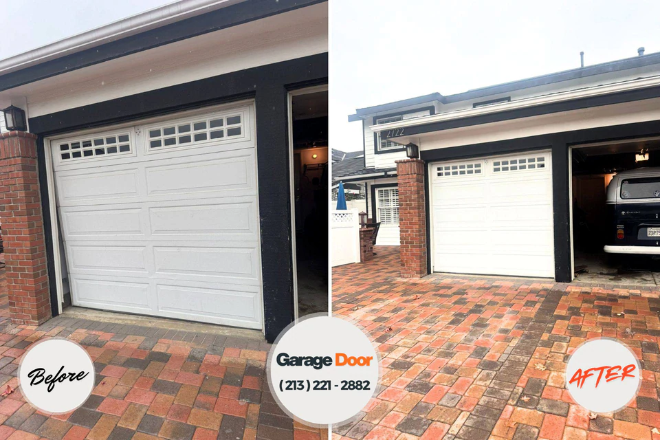 Before and after: garage door repair North Vernon, IN
